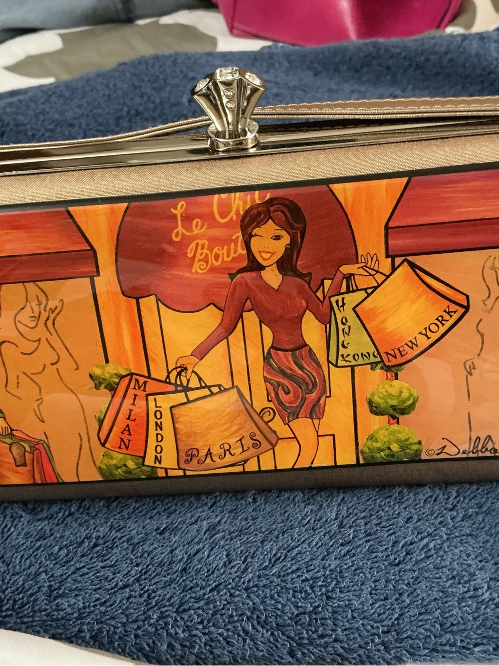 Debbie Brooks Gold leather Clutch